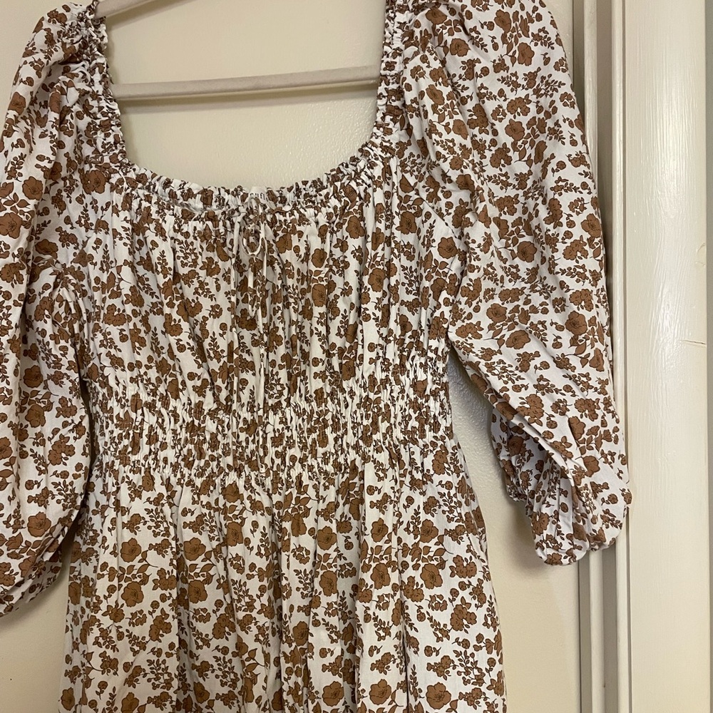 Floral Brown Maxi Dress